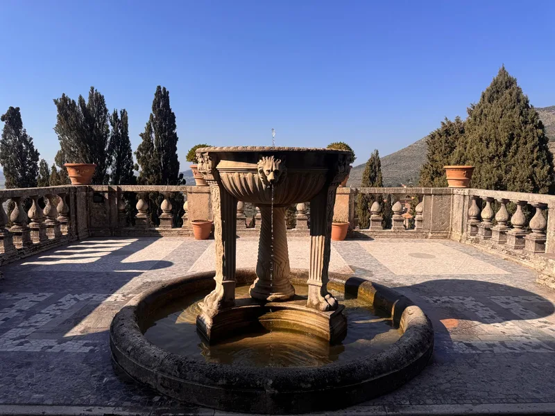 Terraced fountains and gardens of Villa d'Este in Tivoli near Rome